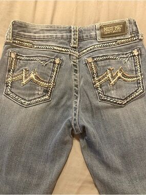 Miss Me Light Blue Denim Bootcut Jeans with Embroidered Back Pockets